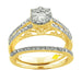LADIES BRIDAL RING SET 7/8 CT ROUND DIAMOND 14K YELLOW GOLD