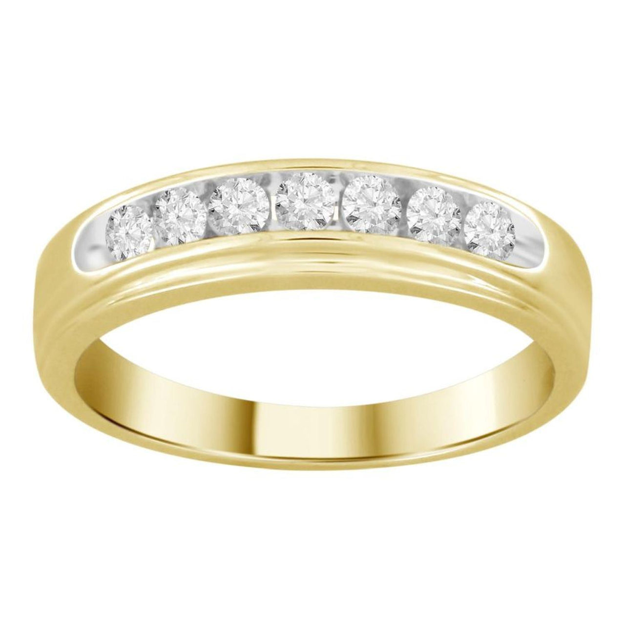 MEN'S BAND 1/3 CT ROUND  DIAMOND 10K YELLOW GOLD