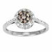 LADIES RING 1/3 CT WHITE/CHOCOLATE ROUND DIAMOND 10K WHITE GOLD