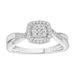 LADIES RING 1/10 CT ROUND DIAMOND 10K WHITE GOLD