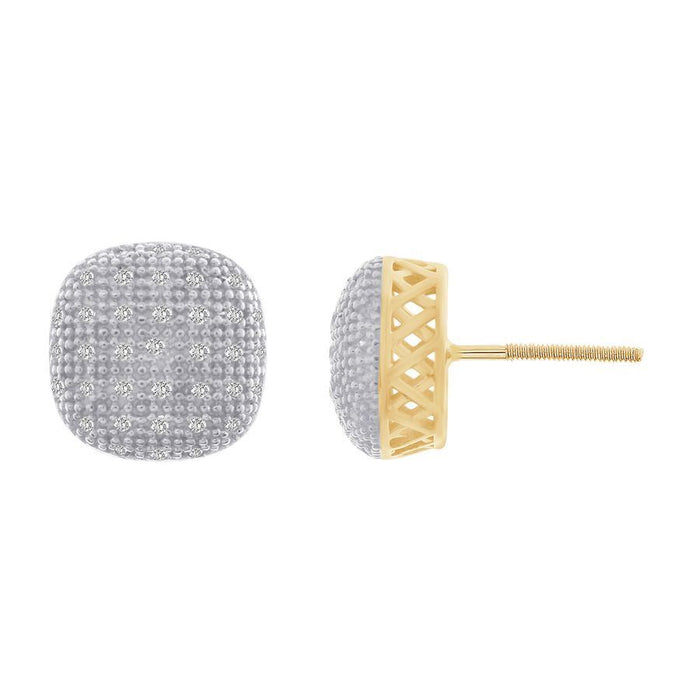 MEN'S EARRING 1/4 CT ROUND DIAMOND 10K YELLOW GOLD