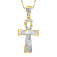 Thumbnail for MEN'S CHARM 1 CT ROUND DIAMOND 10K YELLOW GOLD