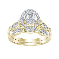 Thumbnail for LADIES BRIDAL RING SET 1 CT ROUND DIAMOND 14K YELLOW