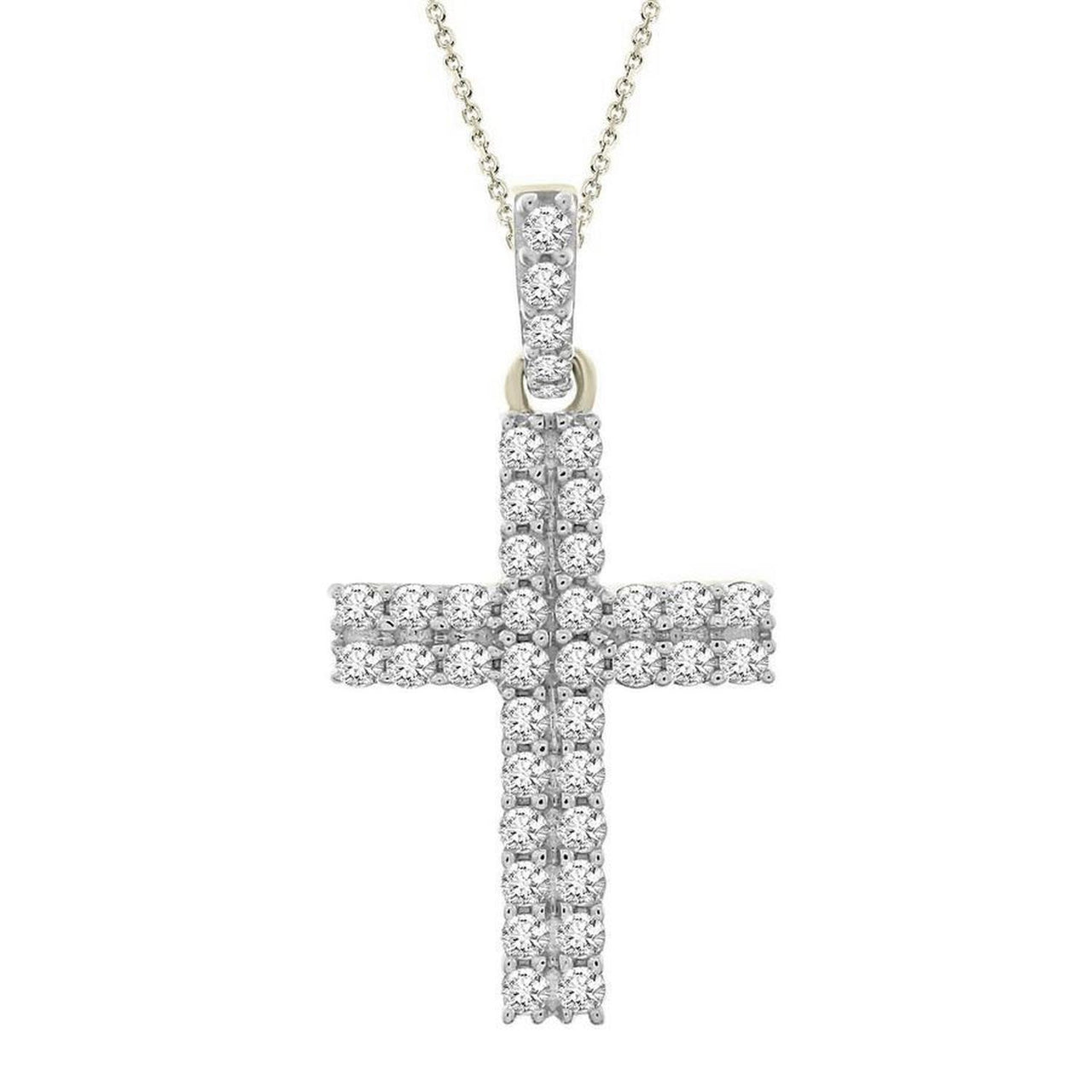 LADIES PENDANT 1/2 CT ROUND DIAMOND 10K WHITE GOLD