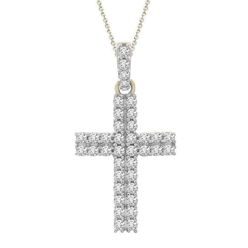 LADIES PENDANT 1/2 CT ROUND DIAMOND 10K WHITE GOLD