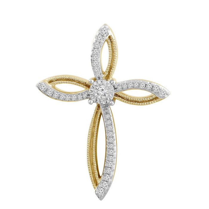 LADIES PENDANT 1/6 CT ROUND DIAMOND 10K YELLOW GOLD