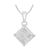 Thumbnail for LADIES PENDANT 1/2 CT PRINCESS DIAMOND 10K WHITE GOLD