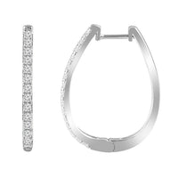 Thumbnail for LADIES HOOPS 1/2 CT ROUND DIAMOND 10K WHITE GOLD