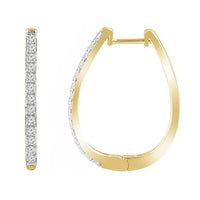 Thumbnail for LADIES HOOPS 1/2 CT ROUND DIAMOND 10K YELLOW GOLD