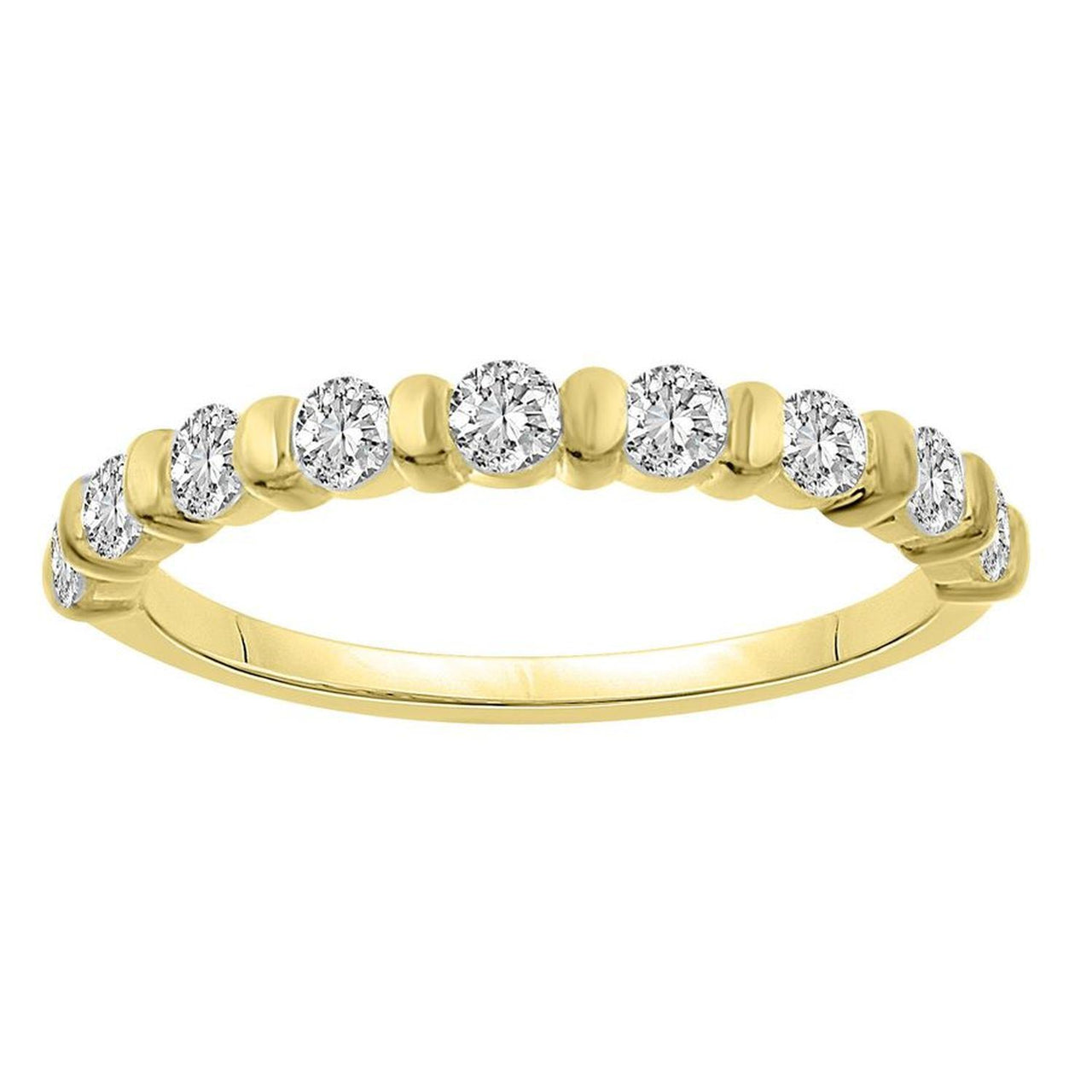 LADIES STACKBLE BAND 1/2 CT ROUND DIAMOND 14K YELLOW GOLD