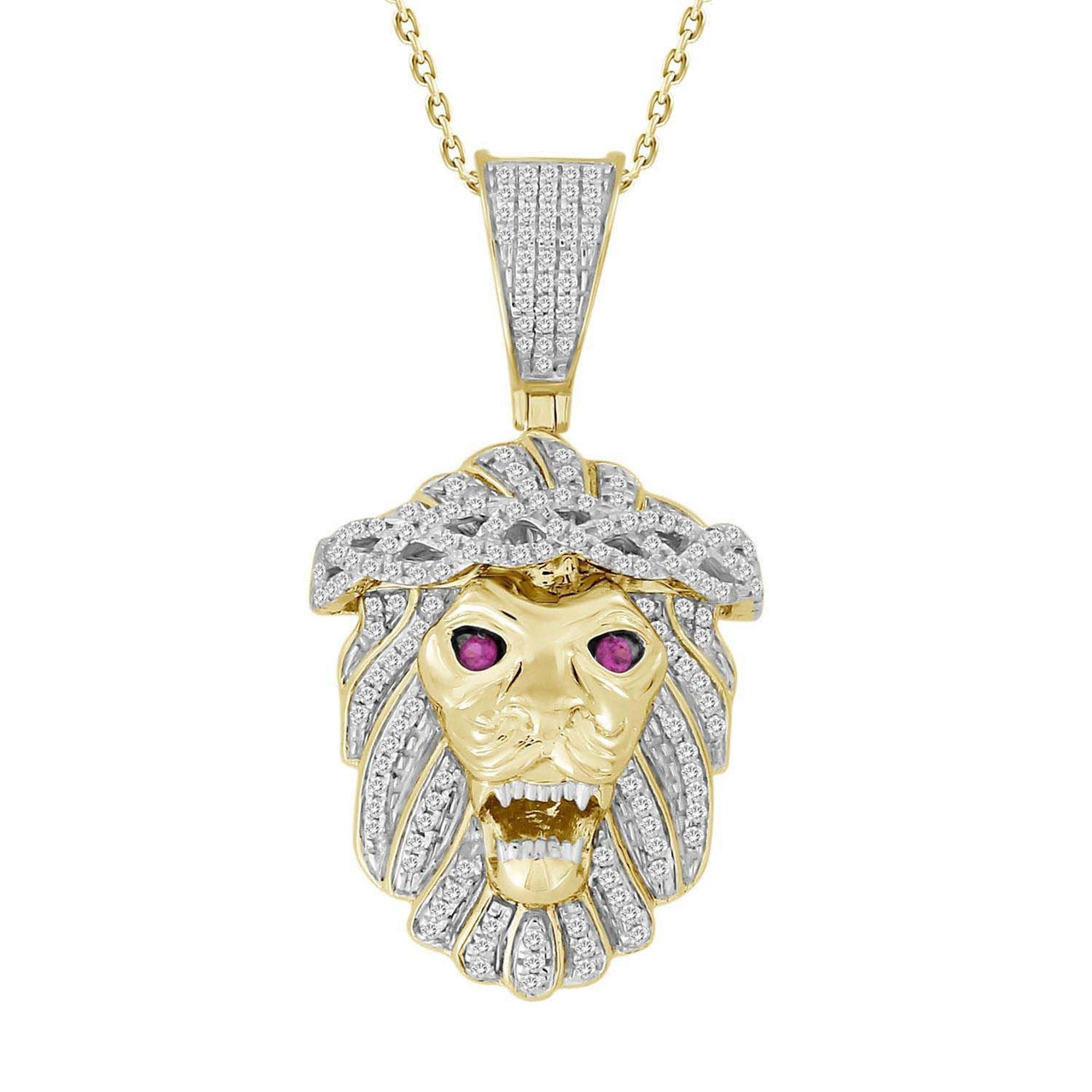 MEN'S CHARM 1/2 CT ROUND DIAMOND 10K YELLOW GOLD