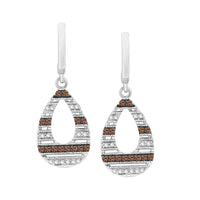 Thumbnail for LADIES EARRINGS 1/5 CT WHITE/CHOCOLATE ROUND DIAMOND SILVER