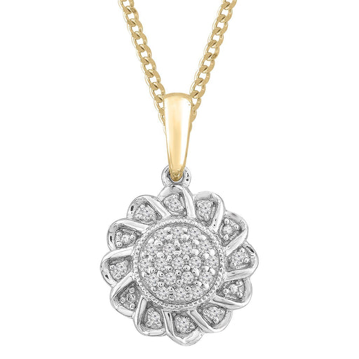 LADIES PENDANT 1/10 CT ROUND DIAMOND 10K YELLOW GOLD