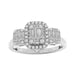 LADIES RING 5/8 CT ROUND/BAGUETTE DIAMOND 14K WHITE GOLD