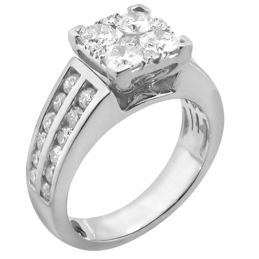 LADIES RING 1 3/4 CT ROUND/PRINCESS DIAMOND 14K WHITE GOLD