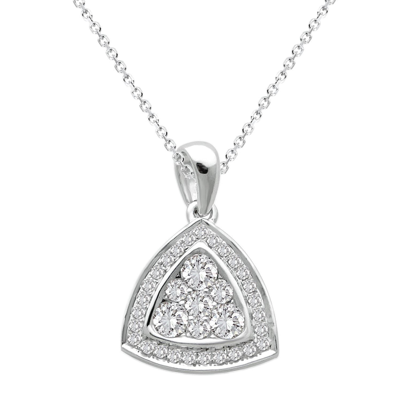 LADIES PENDANT 1/2 CT ROUND DIAMOND 14K WHITE GOLD