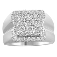 Thumbnail for MEN'S RING 1 CT ROUND DIAMOND 14K WHITE GOLD