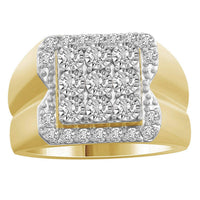 Thumbnail for MEN'S RING 1 CT ROUND DIAMOND 14K YELLOW GOLD