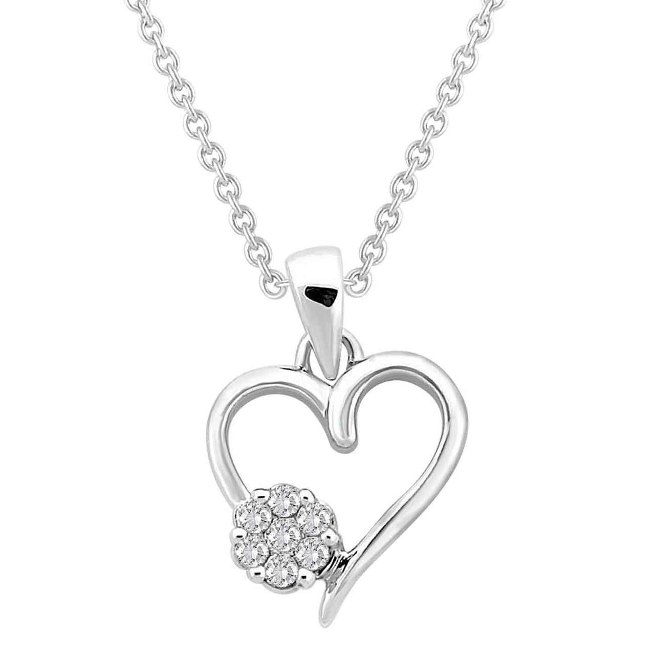 LADIES PENDANT 1/3 CT ROUND DIAMOND 14K WHITE GOLD