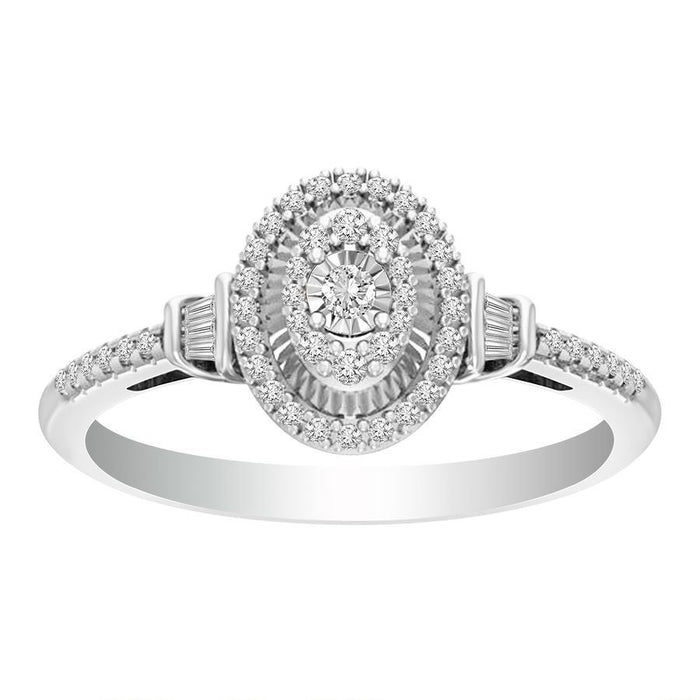 LADIES RING 1/4 CT ROUND  DIAMOND 10K WHITE GOLD