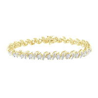 Thumbnail for LADIES BRACELET 3 CT ROUND/BAGUETTE DIAMOND 10K YELLOW GOLD
