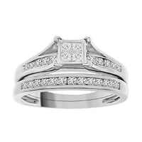 Thumbnail for LADIES BRIDAL RING SET 1/2 CT ROUND/PRINCESS DIAMOND SILVER