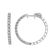 Thumbnail for LADIES HOOPS 1 CT ROUND DIAMOND 10K WHITE GOLD