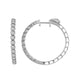 LADIES HOOPS 1 CT ROUND DIAMOND 10K WHITE GOLD