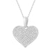 LADIES PENDANT 1/4 CT ROUND DIAMOND SILVER