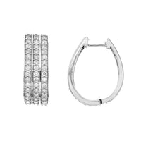 Thumbnail for LADIES HOOPS 2 CT ROUND DIAMOND 10K WHITE GOLD