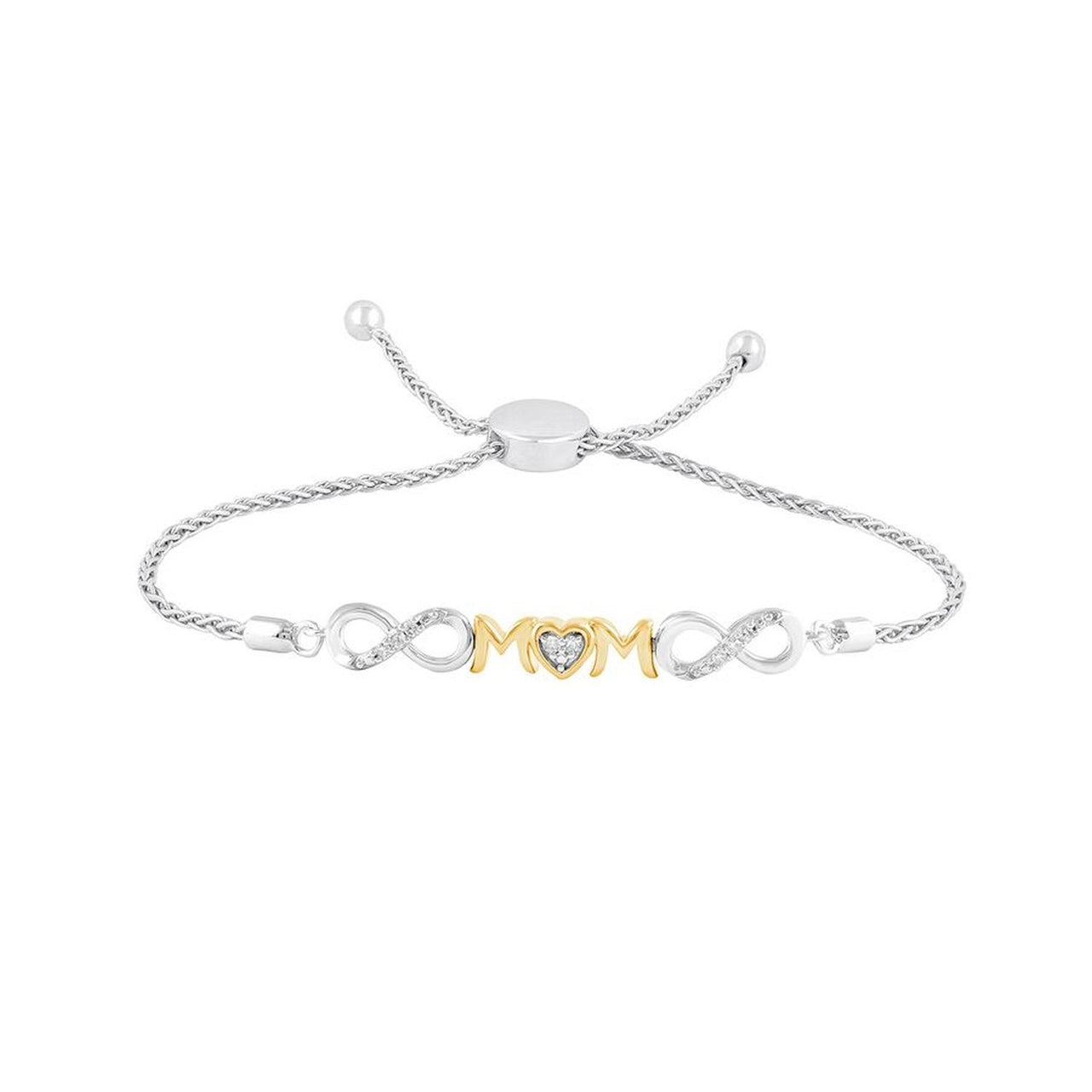 LADIES DIAMOND BRACELETS 1/15 CT ROUND DIAMOND SILVER