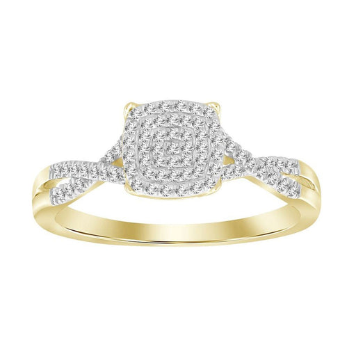 LADIES RING 1/6 CT ROUND DIAMOND 10K YELLOW GOLD