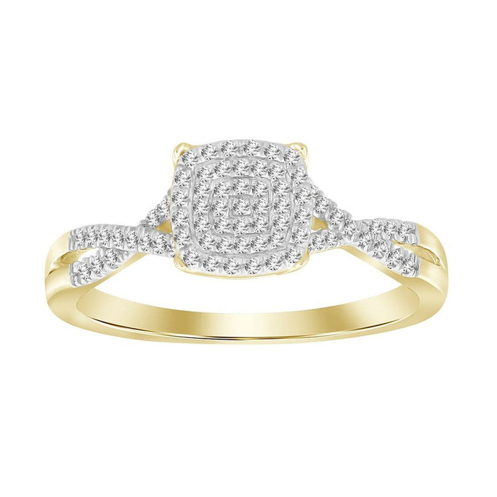 LADIES RING 1/6 CT ROUND DIAMOND 10K YELLOW GOLD