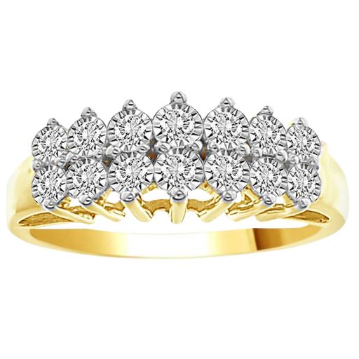 LADIES RING 1/4 CT ROUND DIAMOND 10K YELLOW GOLD