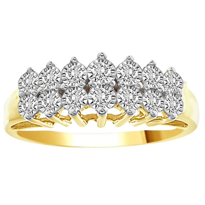 LADIES RING 1/4 CT ROUND DIAMOND 10K YELLOW GOLD