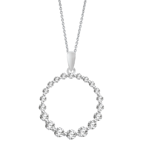 LADIES PENDANT 3/4 CT ROUND DIAMOND 14K WHITE GOLD