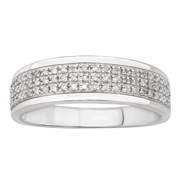 MEN'S BAND 1/5 CT ROUND DIAMOND SILVER