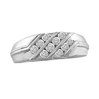 Thumbnail for MEN'S RING 1/2 CT ROUND DIAMOND 10K WHITE GOLD