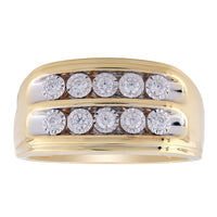 Thumbnail for MEN'S RING 1/3 CT ROUND DIAMOND 10K YELLOW GOLD