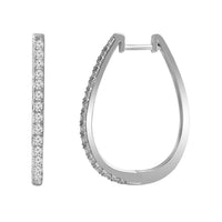 Thumbnail for LADIES HOOPS 3/4 CT ROUND DIAMOND 10K WHITE GOLD