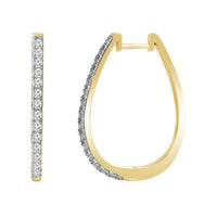 Thumbnail for LADIES HOOPS 3/4 CT ROUND DIAMOND 10K YELLOW GOLD