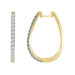 LADIES HOOPS 3/4 CT ROUND DIAMOND 10K YELLOW GOLD