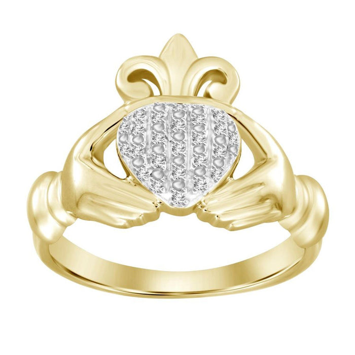 LADIES RING 1/15 CT ROUND DIAMOND 10K YELLOW GOLD