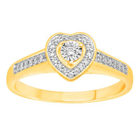 Thumbnail for LADIES RING 1/15 CT ROUND DIAMOND 10K YELLOW GOLD