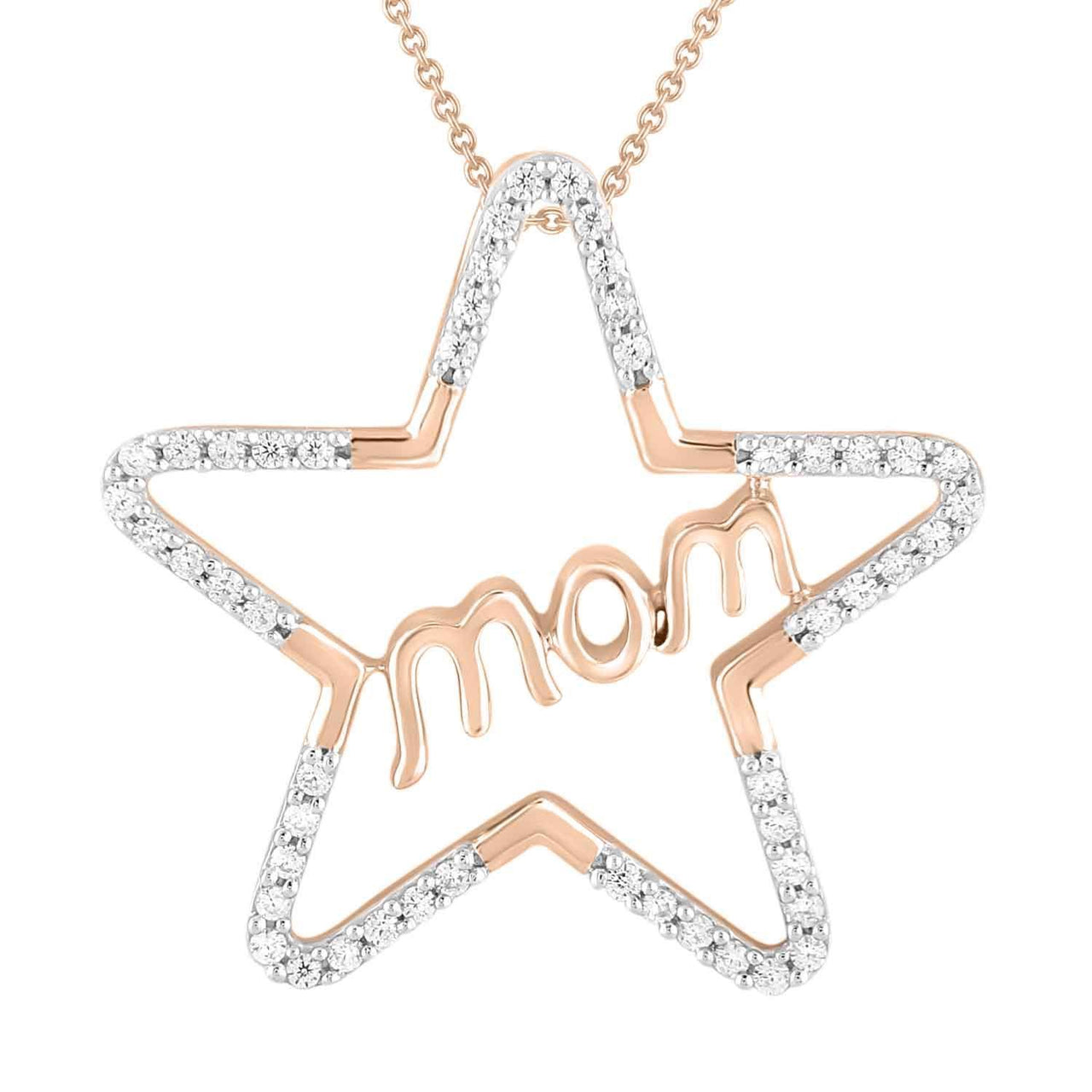 LADIES PENDANT 1/15 CT ROUND DIAMOND 10K ROSE GOLD