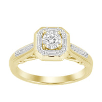 Thumbnail for LADIES RING 1/4 CT ROUND/BAGUETTE DIAMOND 10K YELLOW GOLD