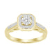 LADIES RING 1/4 CT ROUND/BAGUETTE DIAMOND 10K YELLOW GOLD