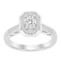 Thumbnail for LADIES RING 1/4 CT ROUND/BAGUETTE DIAMOND 10K WHITE GOLD