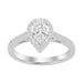 LADIES RING 1/4 CT ROUND/BAGUETTE DIAMOND 10K WHITE GOLD