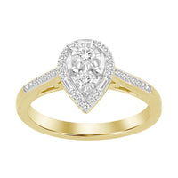 Thumbnail for LADIES RING 1/4 CT ROUND/BAGUETTE DIAMOND 10K YELLOW GOLD